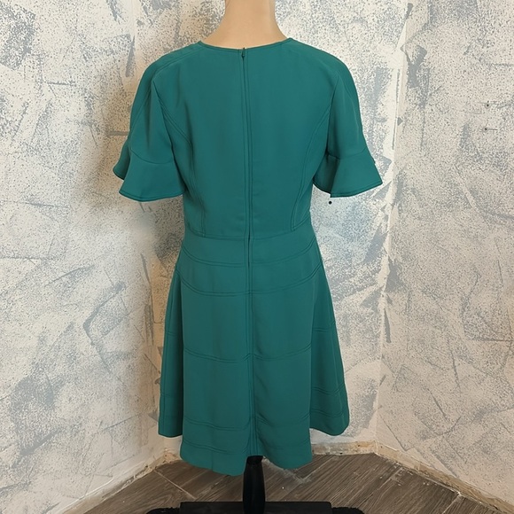 Banana Republic Teal Flutter Sleeve Dress size 4 - Picture 8 of 10